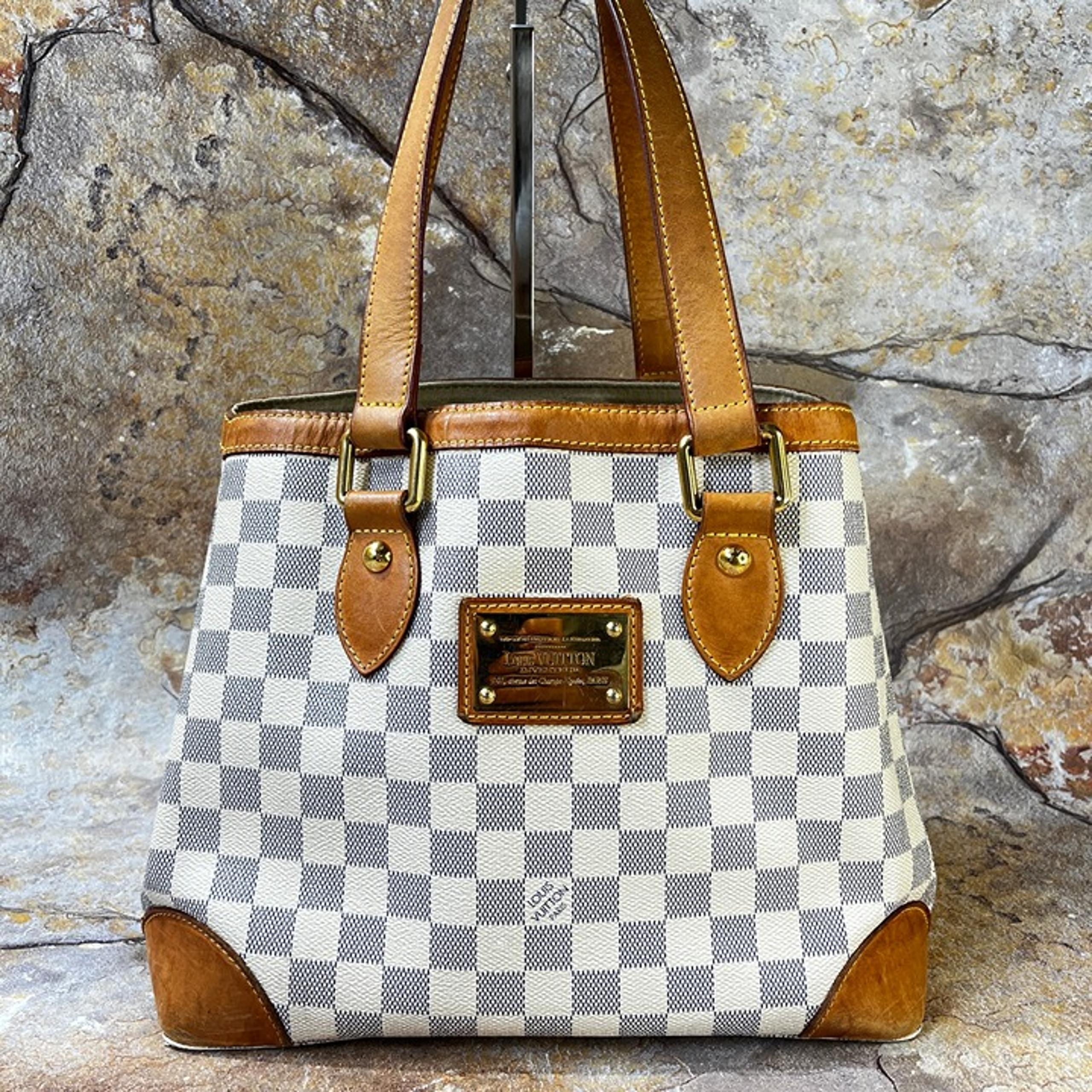Louis Vuitton Hampstead PM Tote Bag Damier Azur Ebene Shoulder Bag