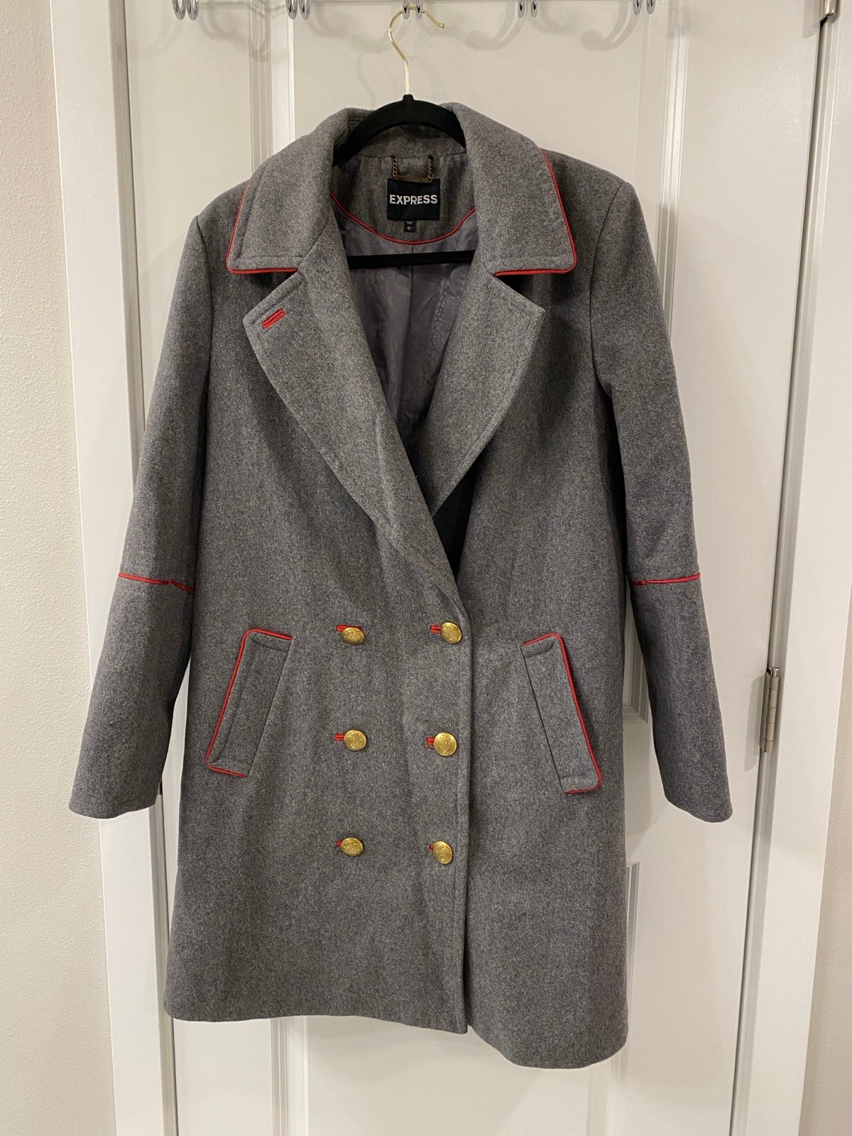Gray Long Winter Coat | Express | Large