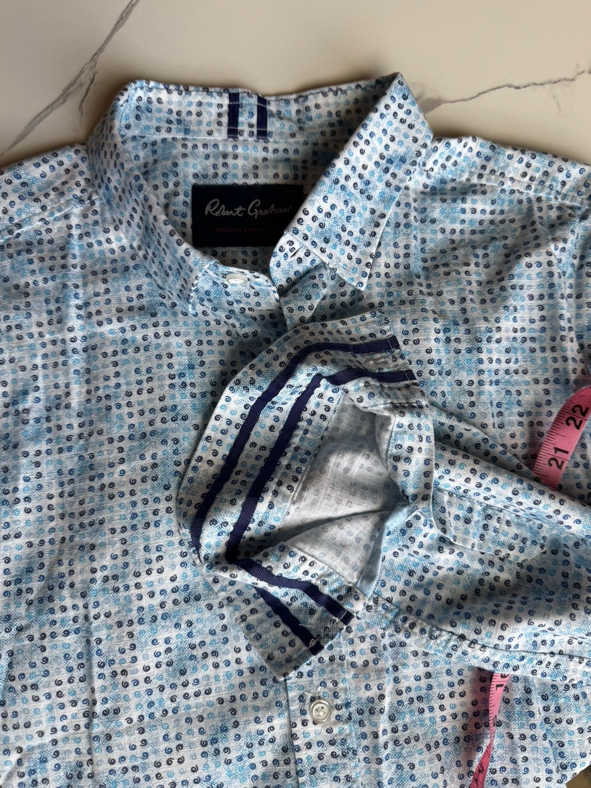 Robert Graham Modern Americana XL Tailored Fit Blue Polka Dot LS Shirt