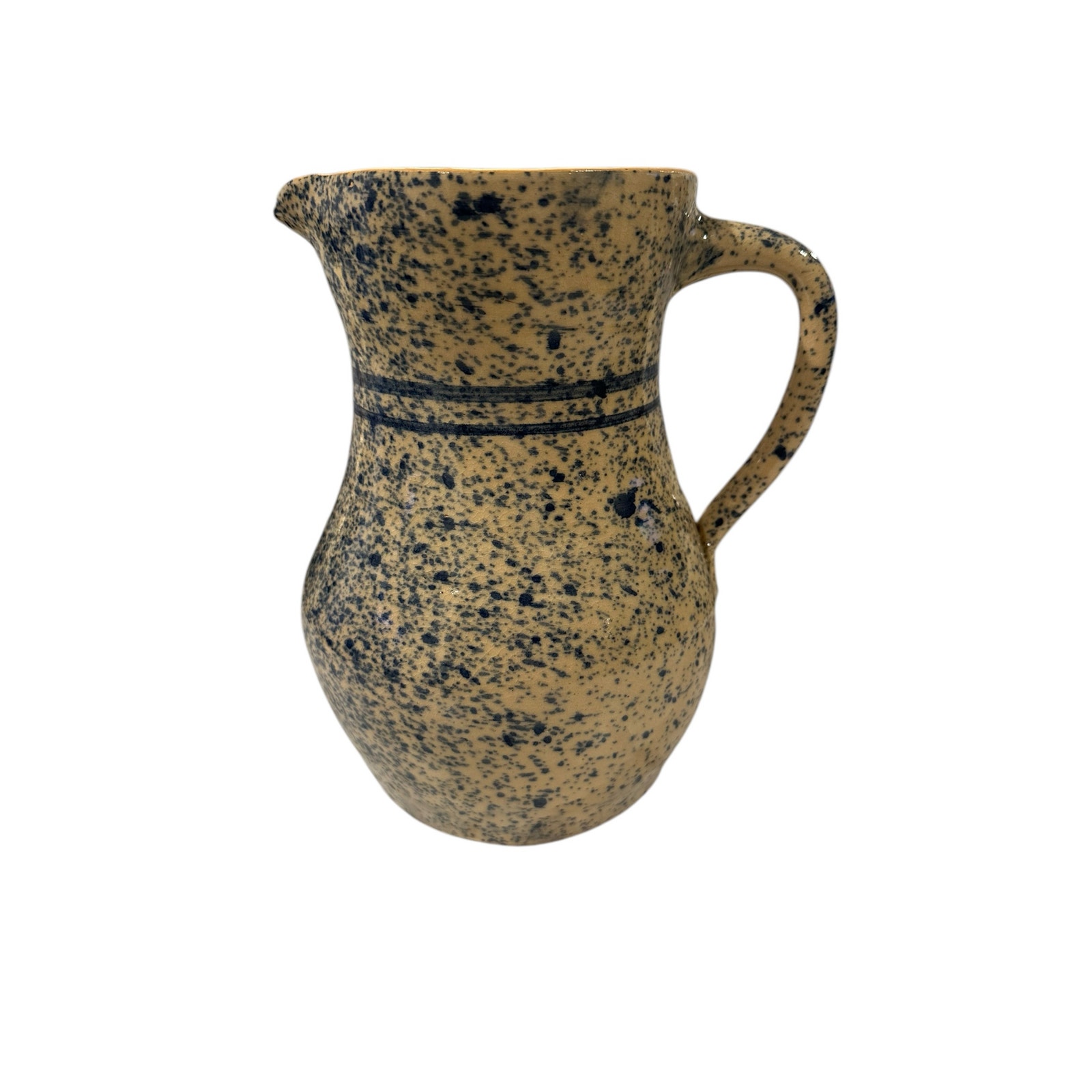 Rare Vintage Jerry Brown Signed Pottery Blue Speckled Spatter Pitcher 1999 9