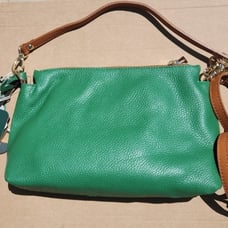 Valentina triple entry genuine leather bag nwt