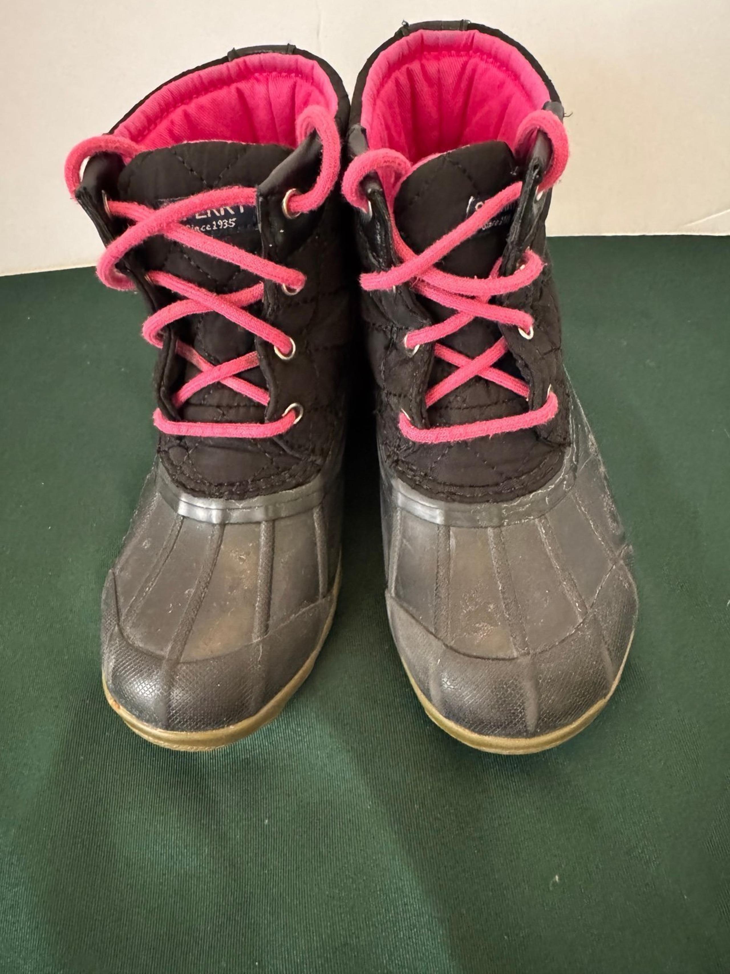 Pink and Black Sperry’s “Port Boot” Size 13M
