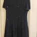 Silhouettes Navy Blue Beaded Cap Sleeve Aline Swing Dress Size XL