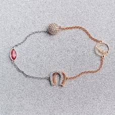 Swarovski two-tone horseshoe magnetic buckle bracelet