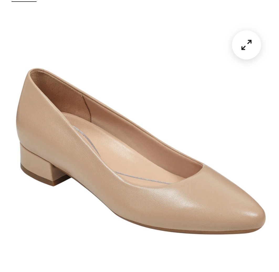 Easy Spirit Women's Leather Latte Pumps Shoes Block Heel Almond Toe Slip On 8