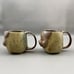 Vintage UCTCI Japan Smiling Pig Face 3-D Stoneware 2 Mugs Cups Ceramic Pottery
