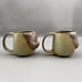 Vintage UCTCI Japan Smiling Pig Face 3-D Stoneware 2 Mugs Cups Ceramic Pottery