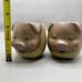 Vintage UCTCI Japan Smiling Pig Face 3-D Stoneware 2 Mugs Cups Ceramic Pottery