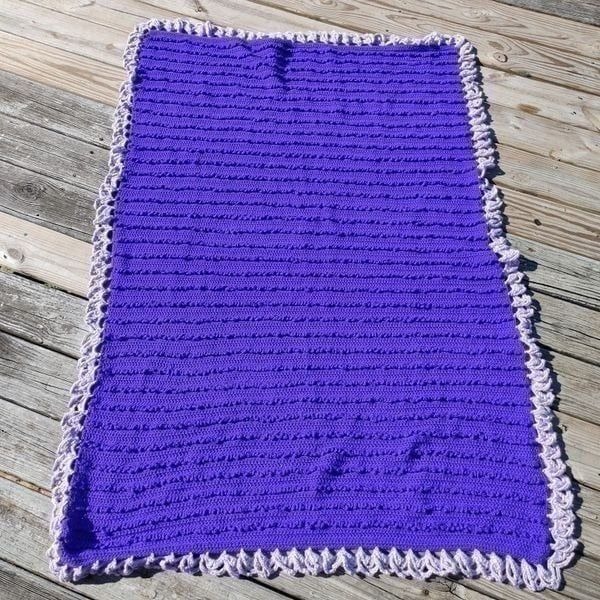 Hand Crochet Purple Lavender Lace Like C
