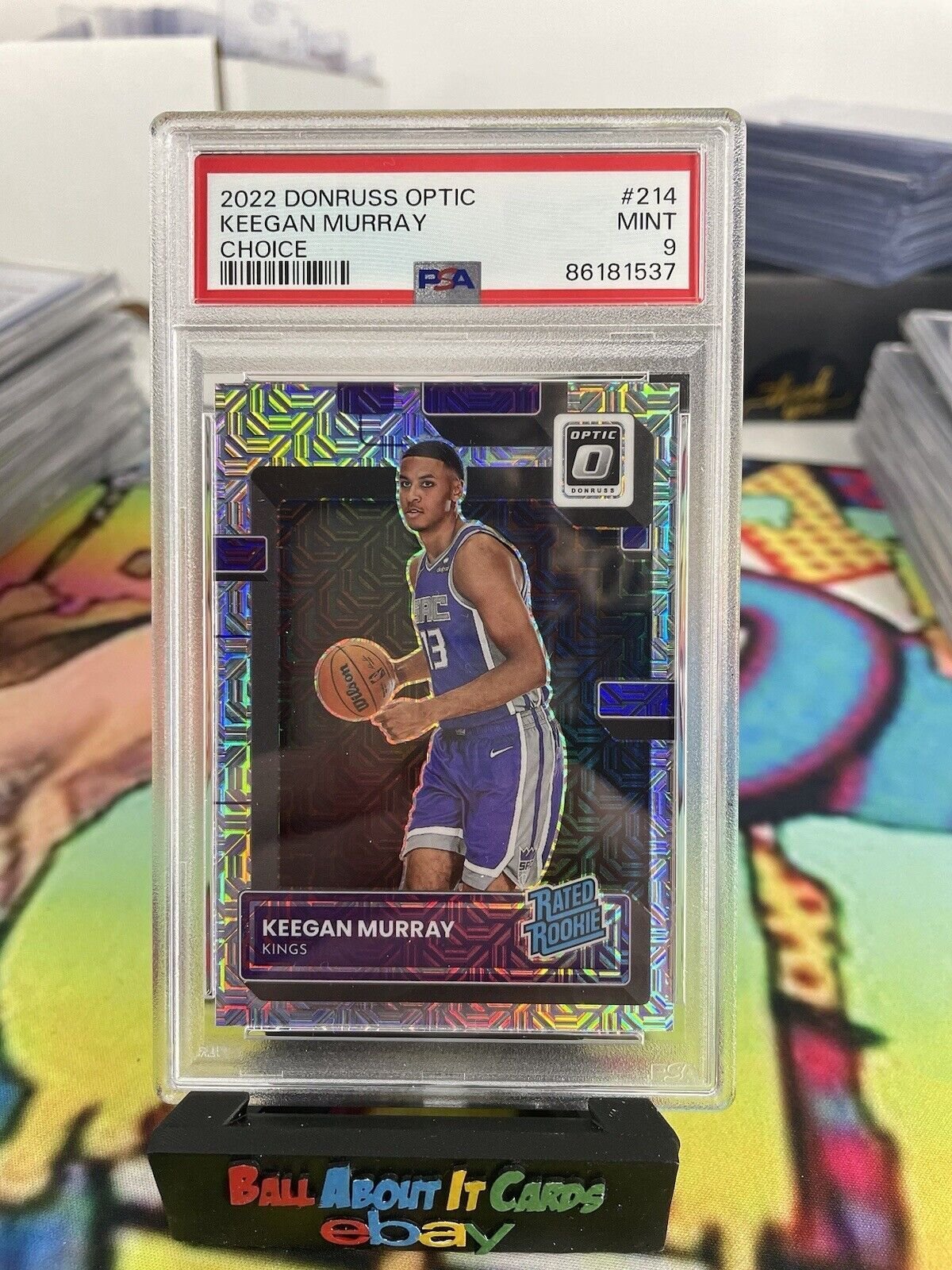 2022 Panini Donruss Optic Choice Prizm Keegan Murray PSA 9 MINT Rookie RC
