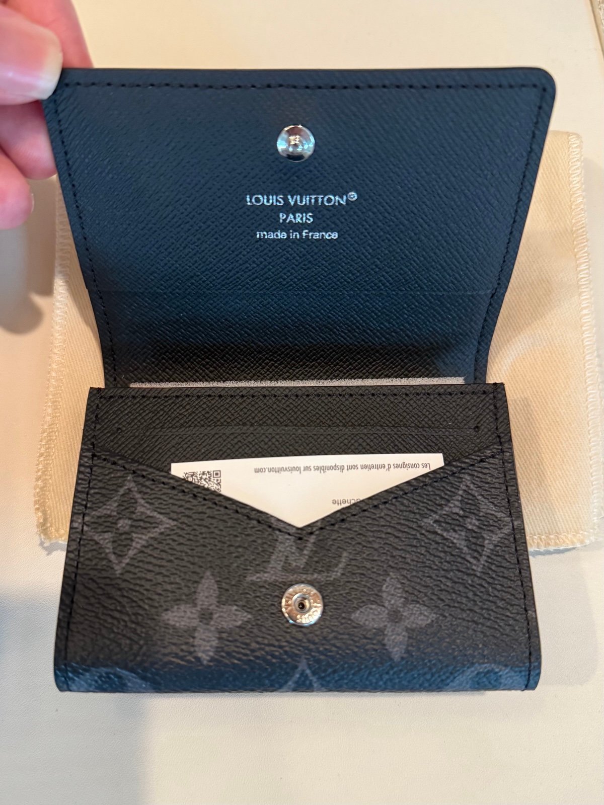 Louis Vuitton Envelope Business Card Holder New Black