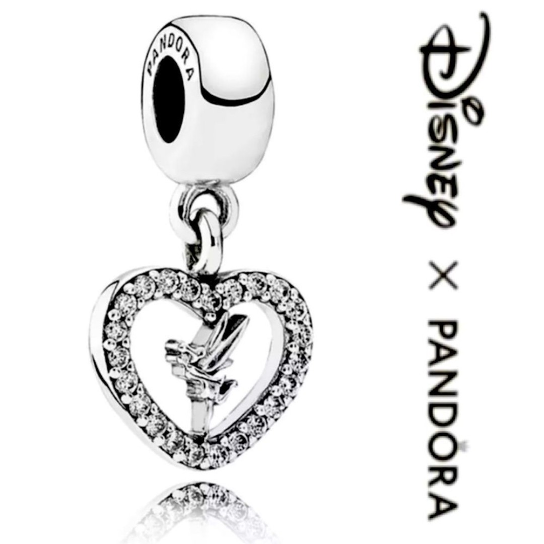 Pandora x Disney Peter Pan Tinkerbell Heart Dangle Charm 791565CZ