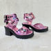 Size 10 Bratty Pink Hologram Goth Platform Sandals