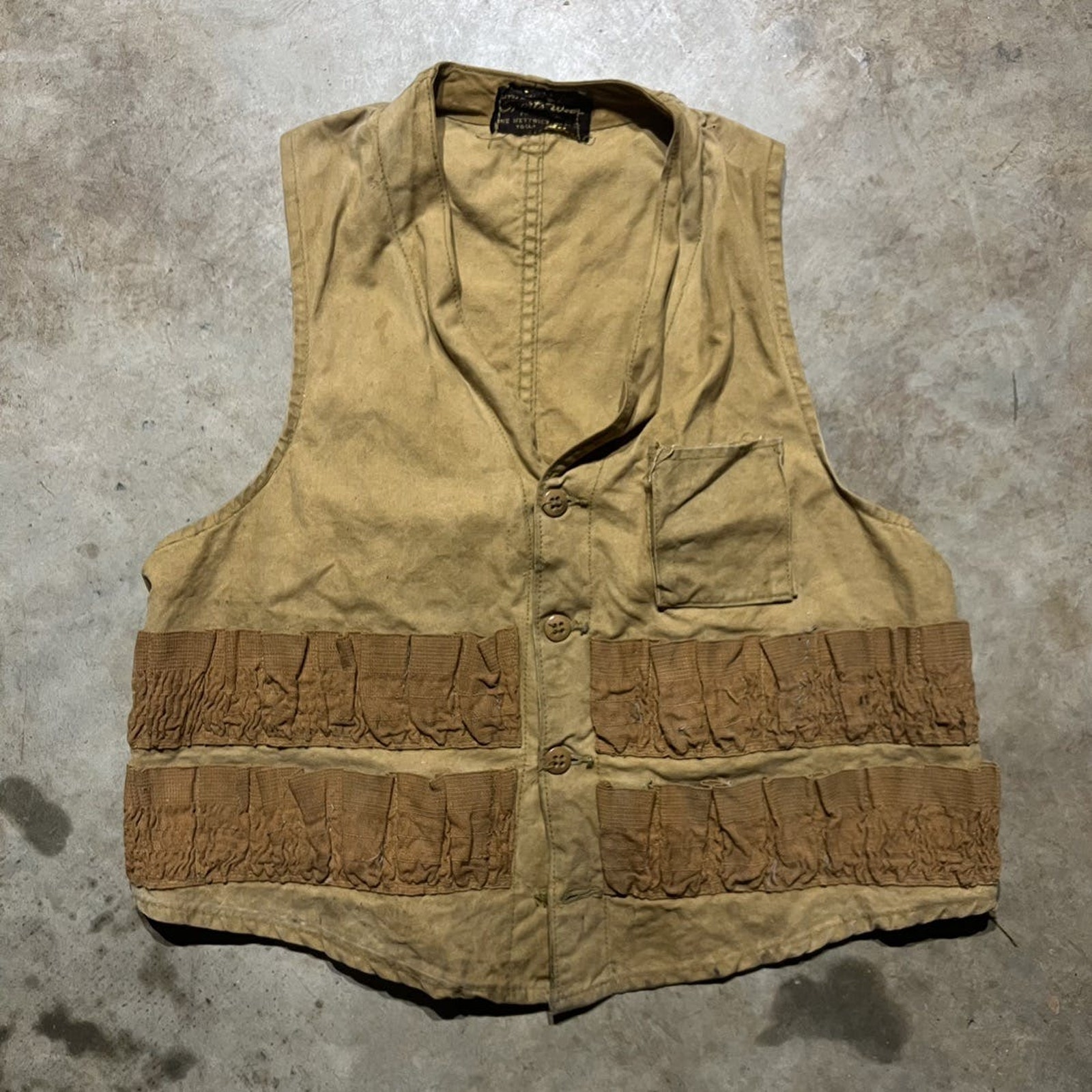 Vintage 50s Sportswear Tan Hunting Vest