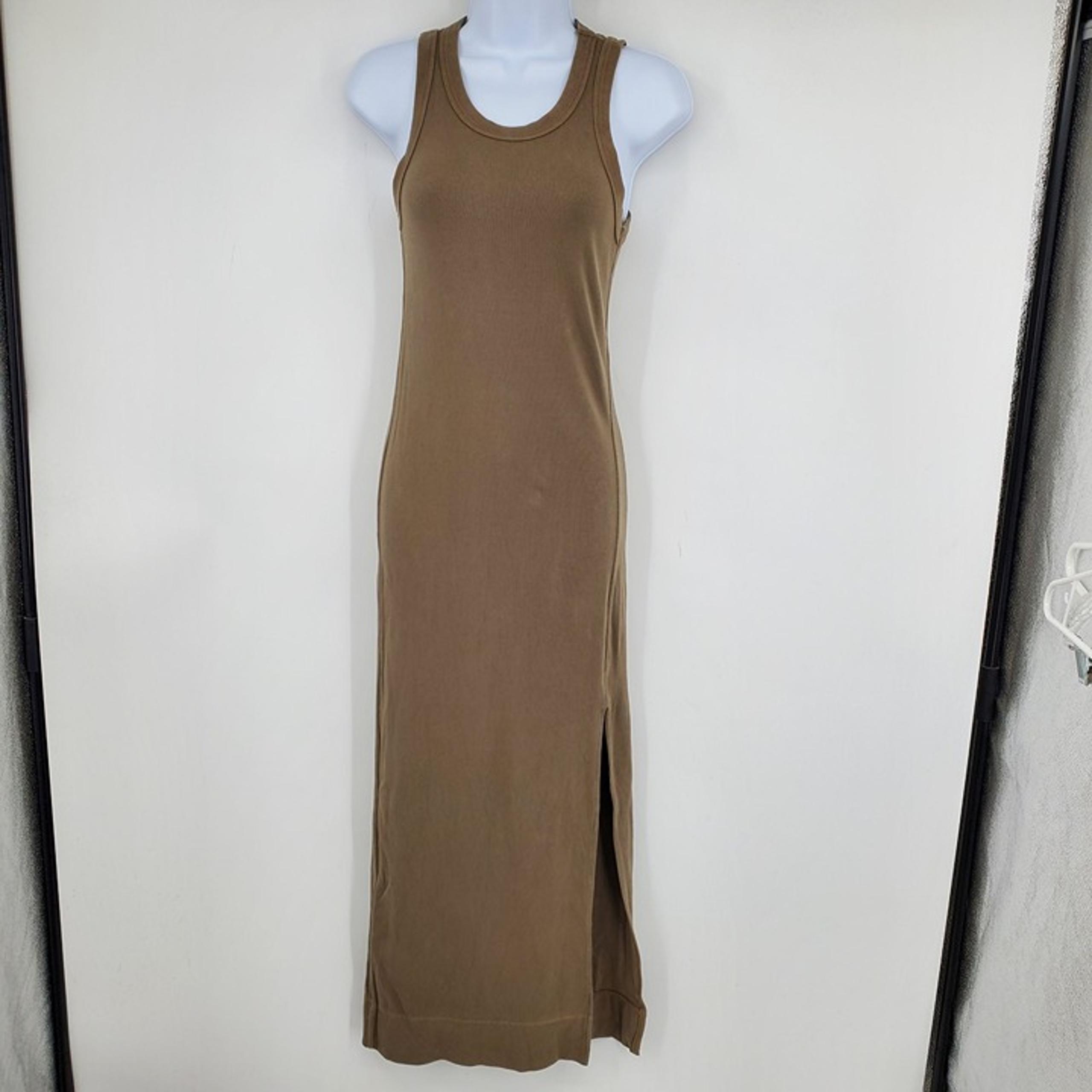 Rowan Ribbed Women's Dylan Knit Maxi Sleeveless Side Slit Tank Dress Size Small