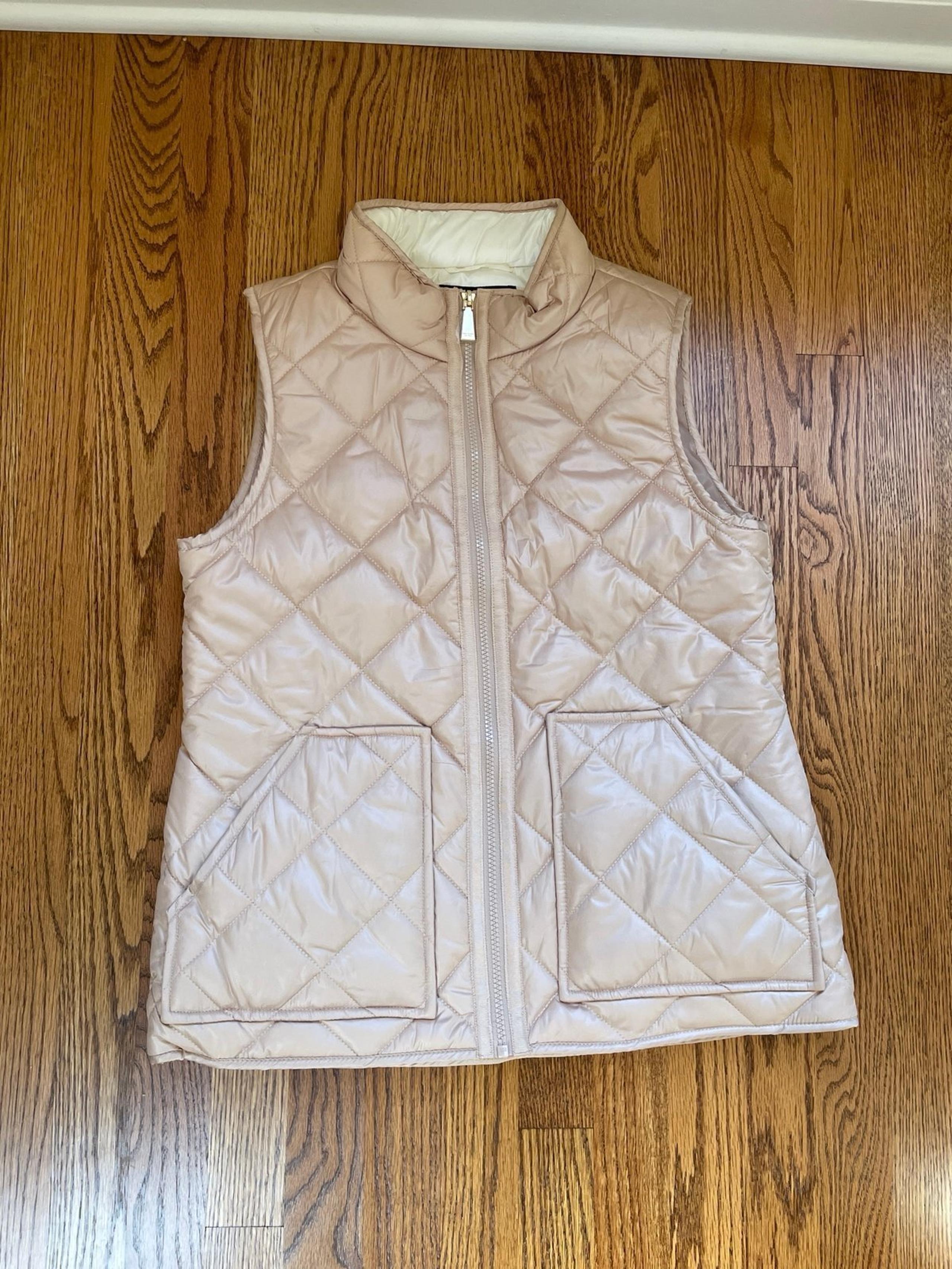 Kate Spade Women's Size Small Full Zip Quilted Vest in Toasted Peanut NWT $208