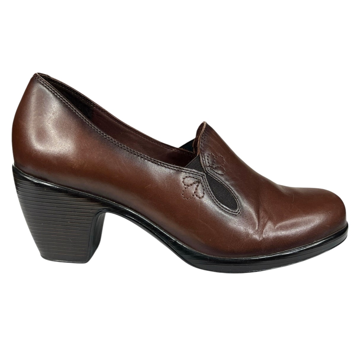 Dansko Women's Beth Brown Leather Block Heel Loafer Size 40 US 9.5/10