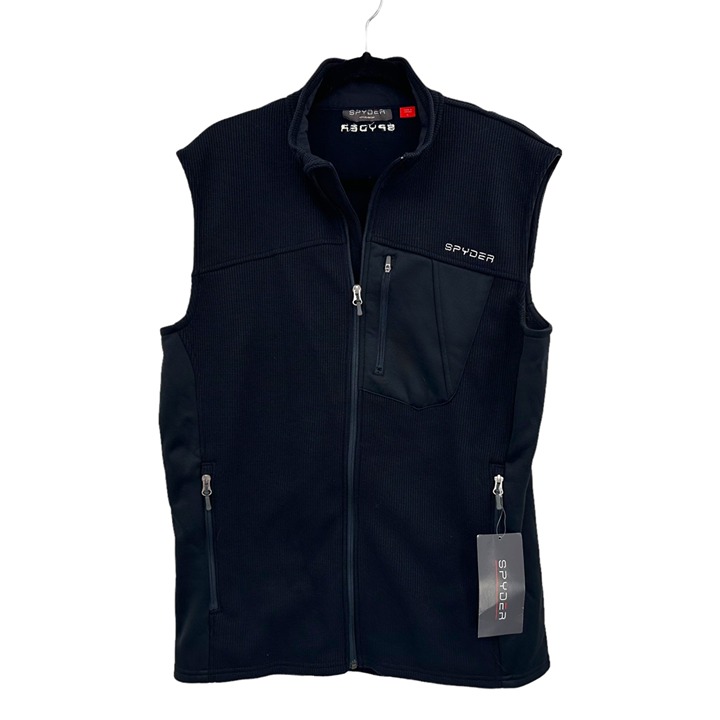 Spyder Men's Bandit Outlaw Full Zip Fleece Vest Size L Black