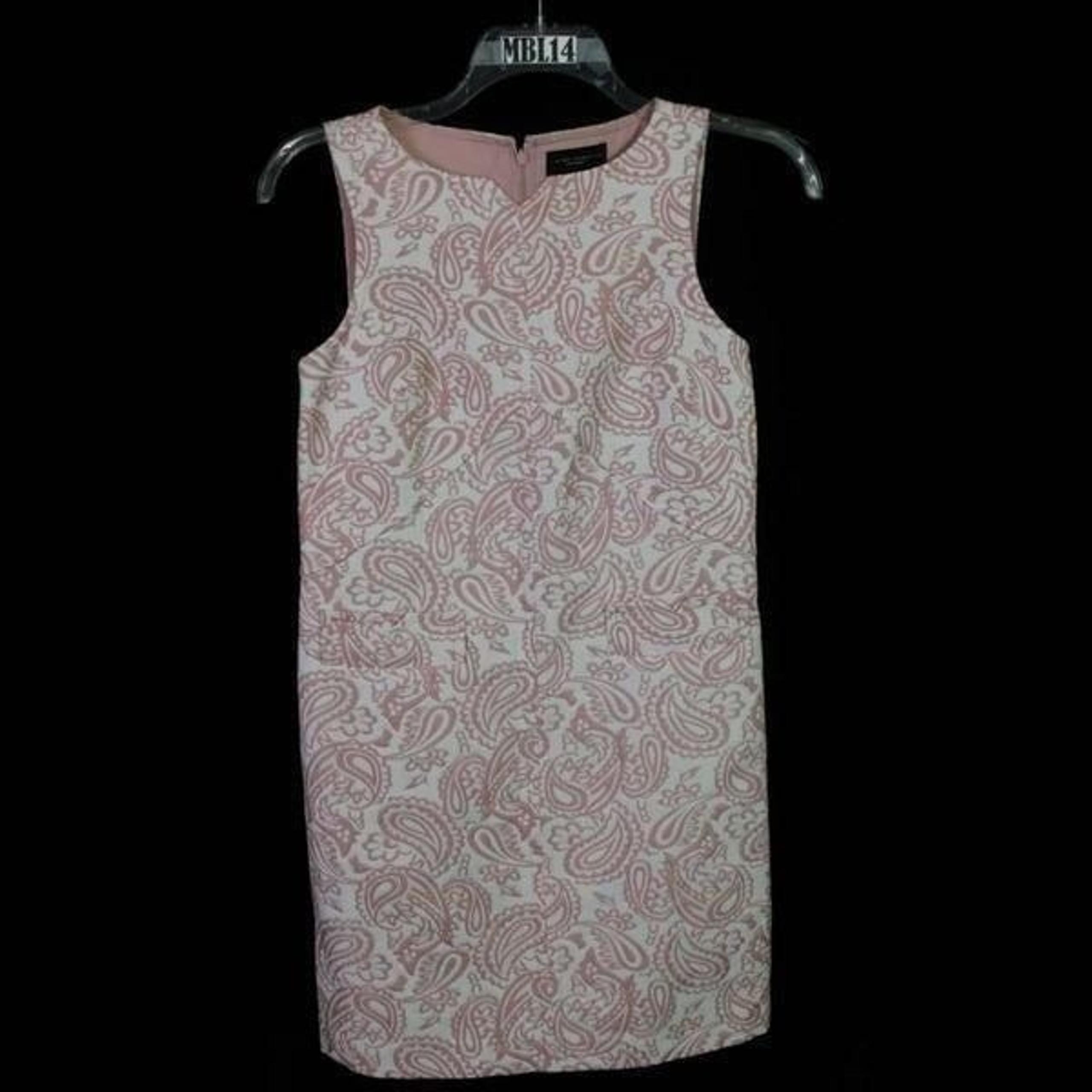 Victoria Beckham For Target Womens Pink Sleeveless Paisley Sheath Dress XS.