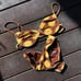 Frankies Bikinis Katarina Terry Cheeky Bikini Bottom in Golden Sun Print