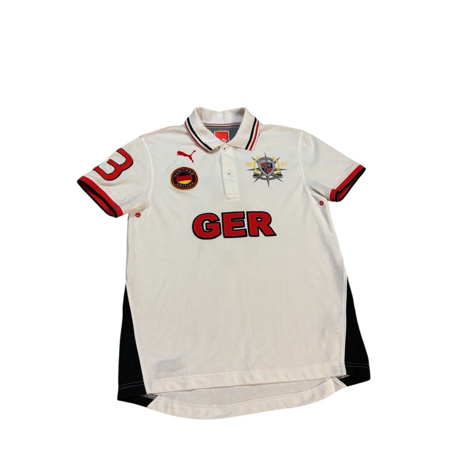 Puma Yachting World Series Germany Heritage Edition Polo White Red Size Medium