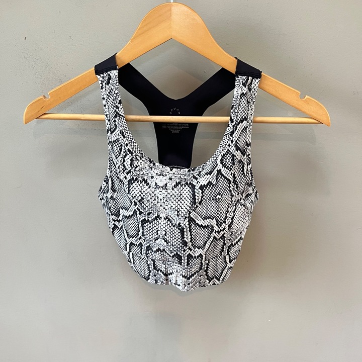 Varley Bassett Sports Bra Ivory Cobra Snake Print Size S