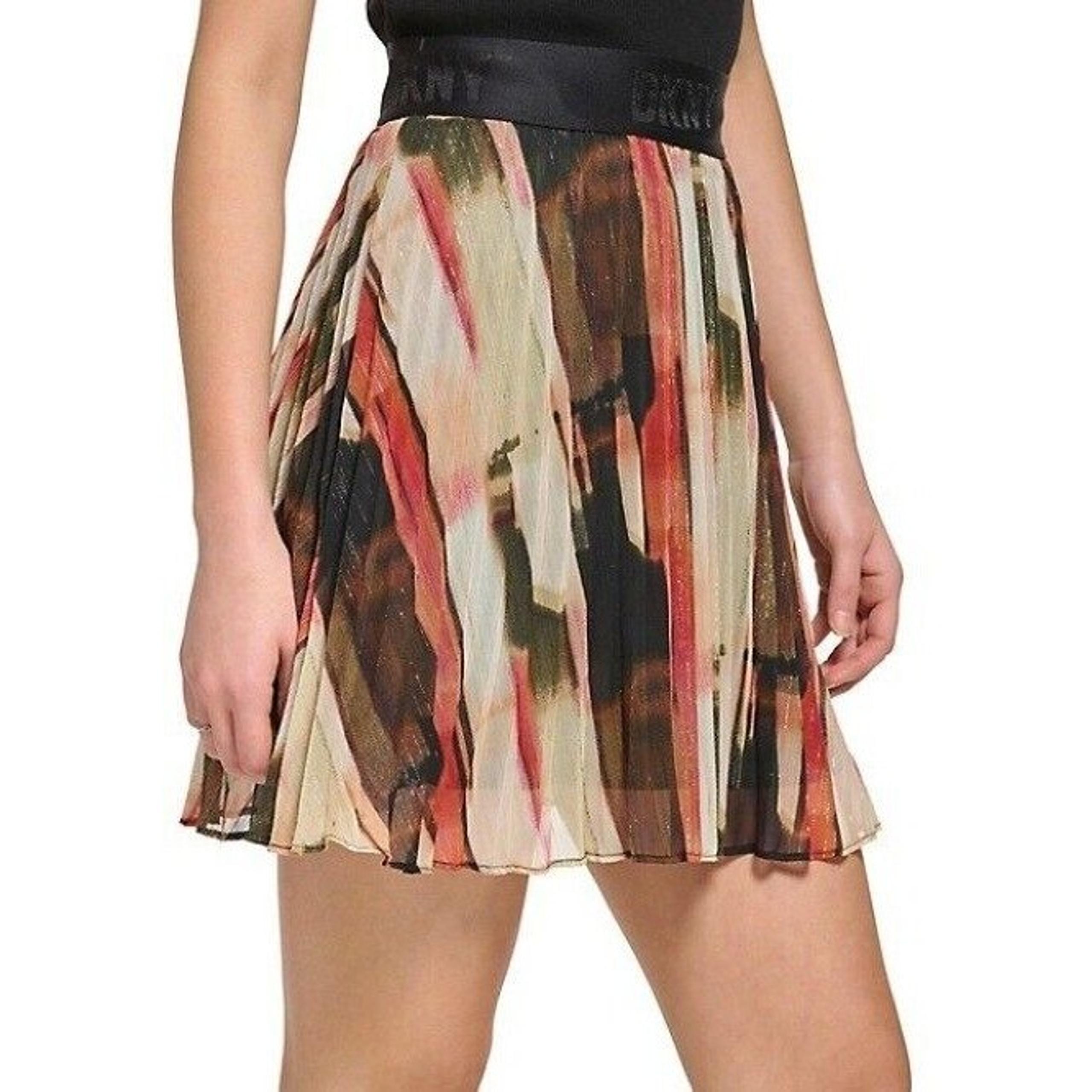 DKNY Women's Pull-On Chiffon Mini Skirt Printed - Size Large