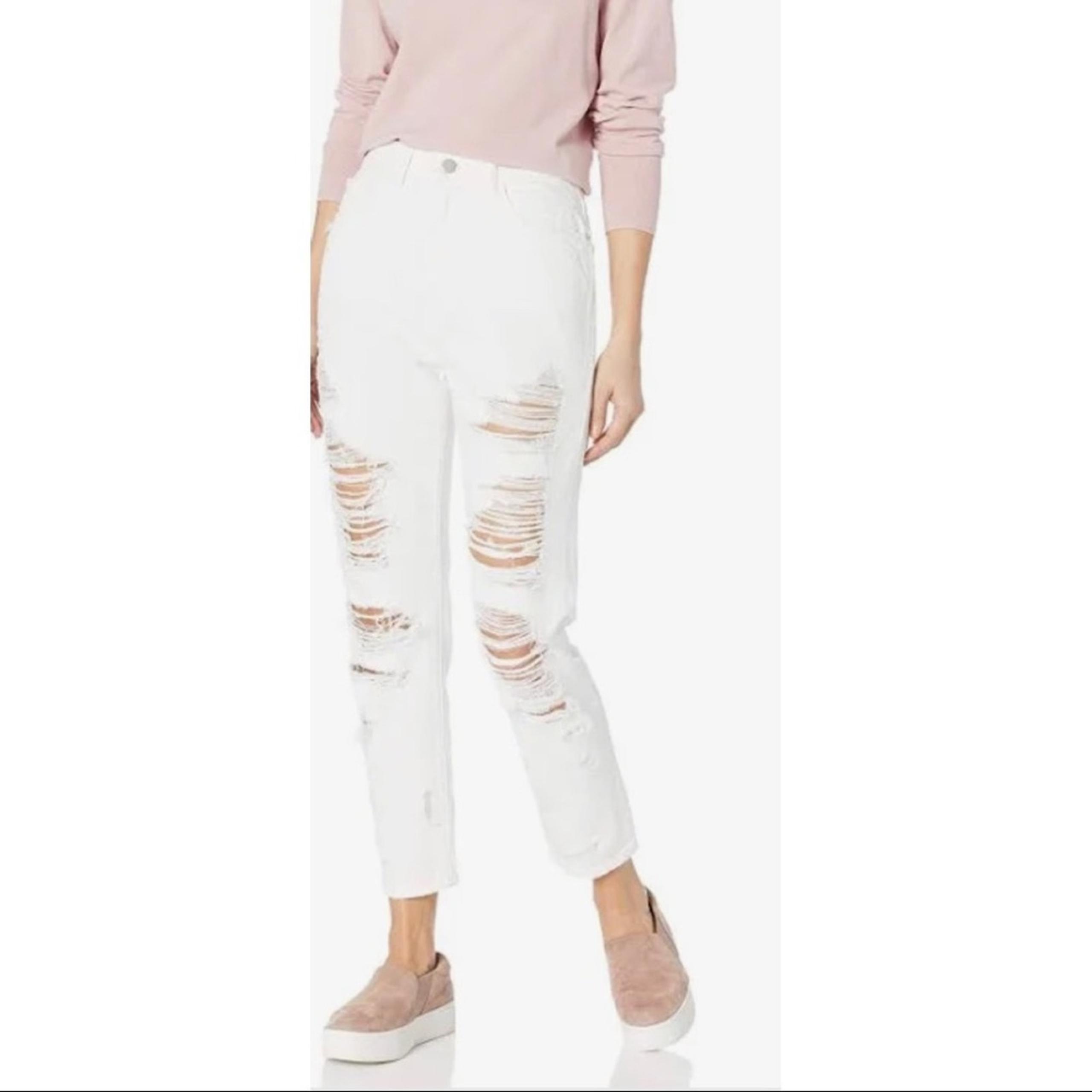 DL1961 Women's Cole Susie High Rise Tapered Cropped Destroyed Jeans Size 28