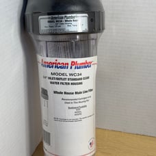 American Plumber Model WC34 Clear Main Line Filter 3/4” Inlet/Outlet NEW