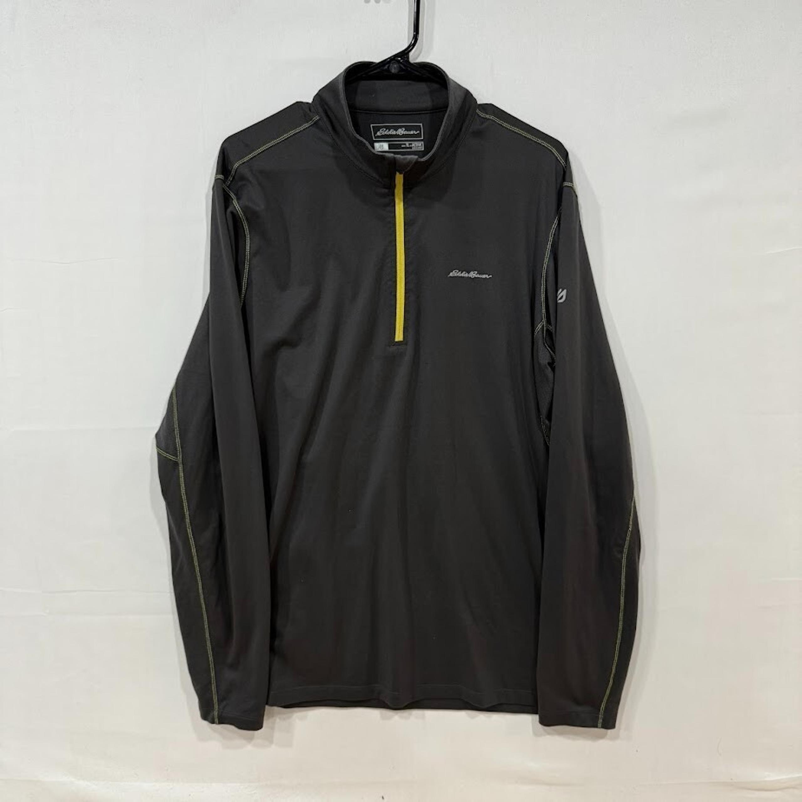 Eddie Bauer Active 1/4 Zip Shirt Mens TL Gray FreeDry Stretch Outdoor Tee