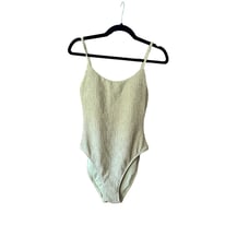 NWT Andie Women's The Amalfi One Piece Swimsuit Popcorn Sage Green Size S