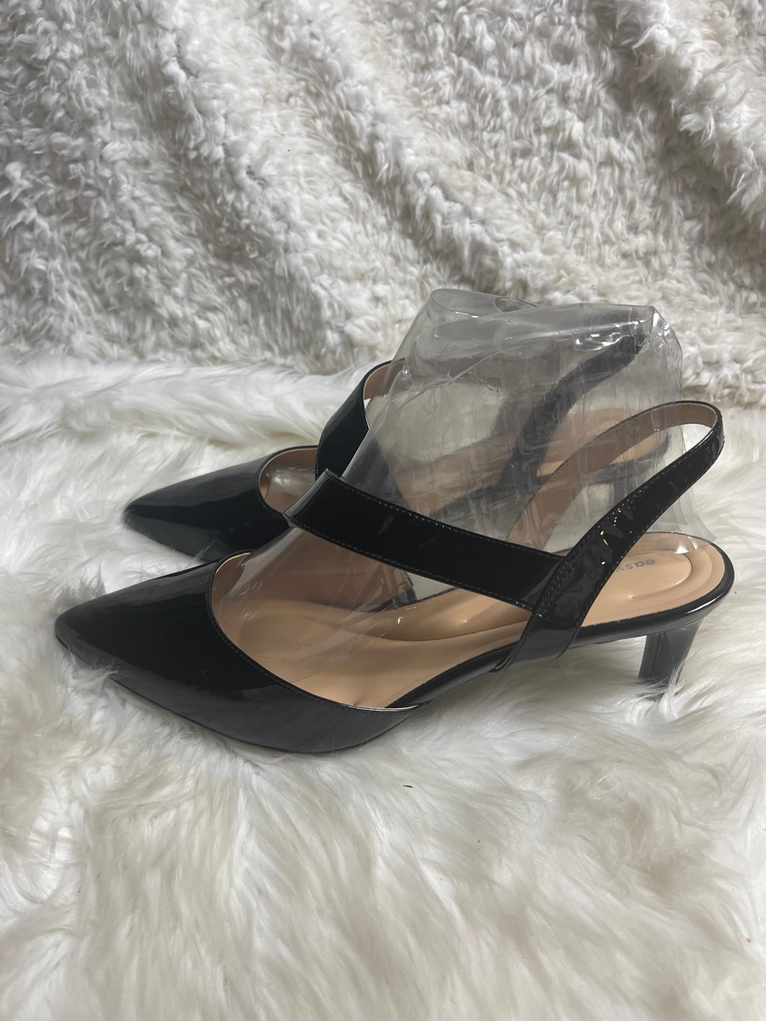 Easy Spirit Recruit leather patent black Slingback Pointed Toe Pump SZ 12W . Gen