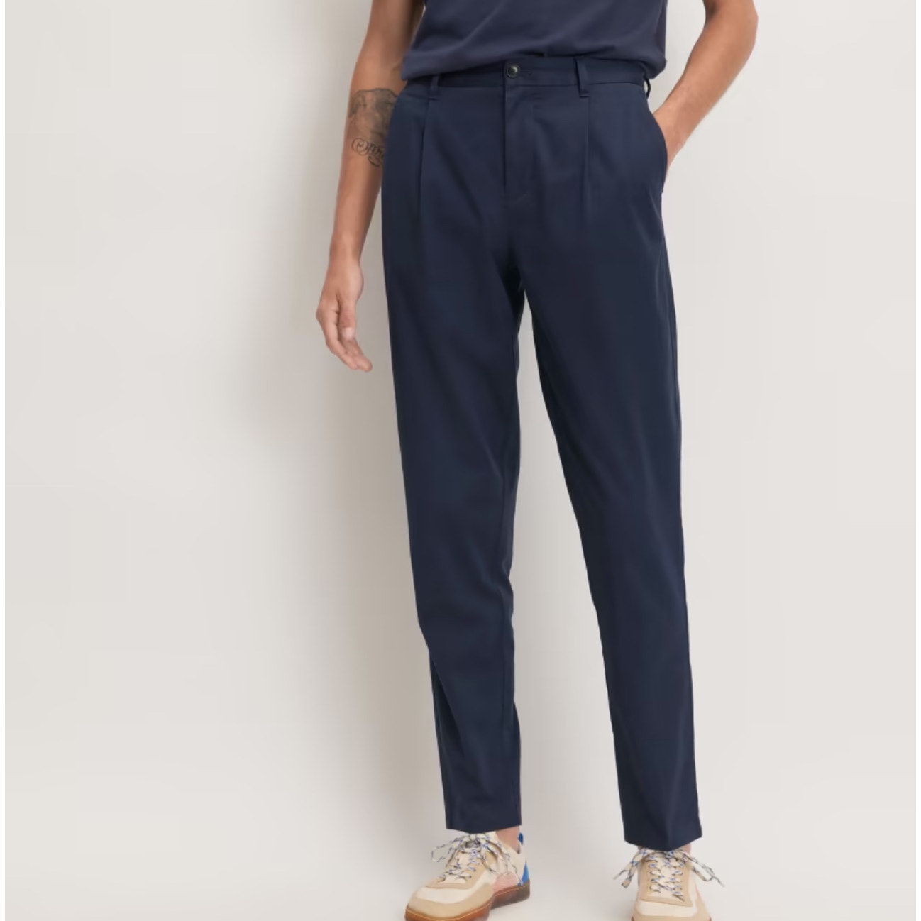 Everlane Men's The Organic Cotton Pleated Chino Pants Navy 40 X 32 40X32 New