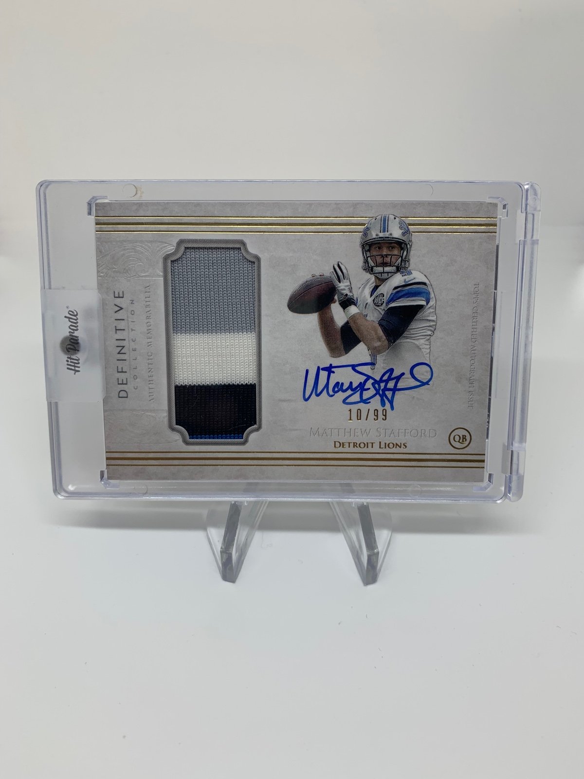 MATTHEW STAFFORD /99 RAMS AUTO JUMBO JERSEY PATCH GOLD SP 2015 TOPPS DEFINITIVE