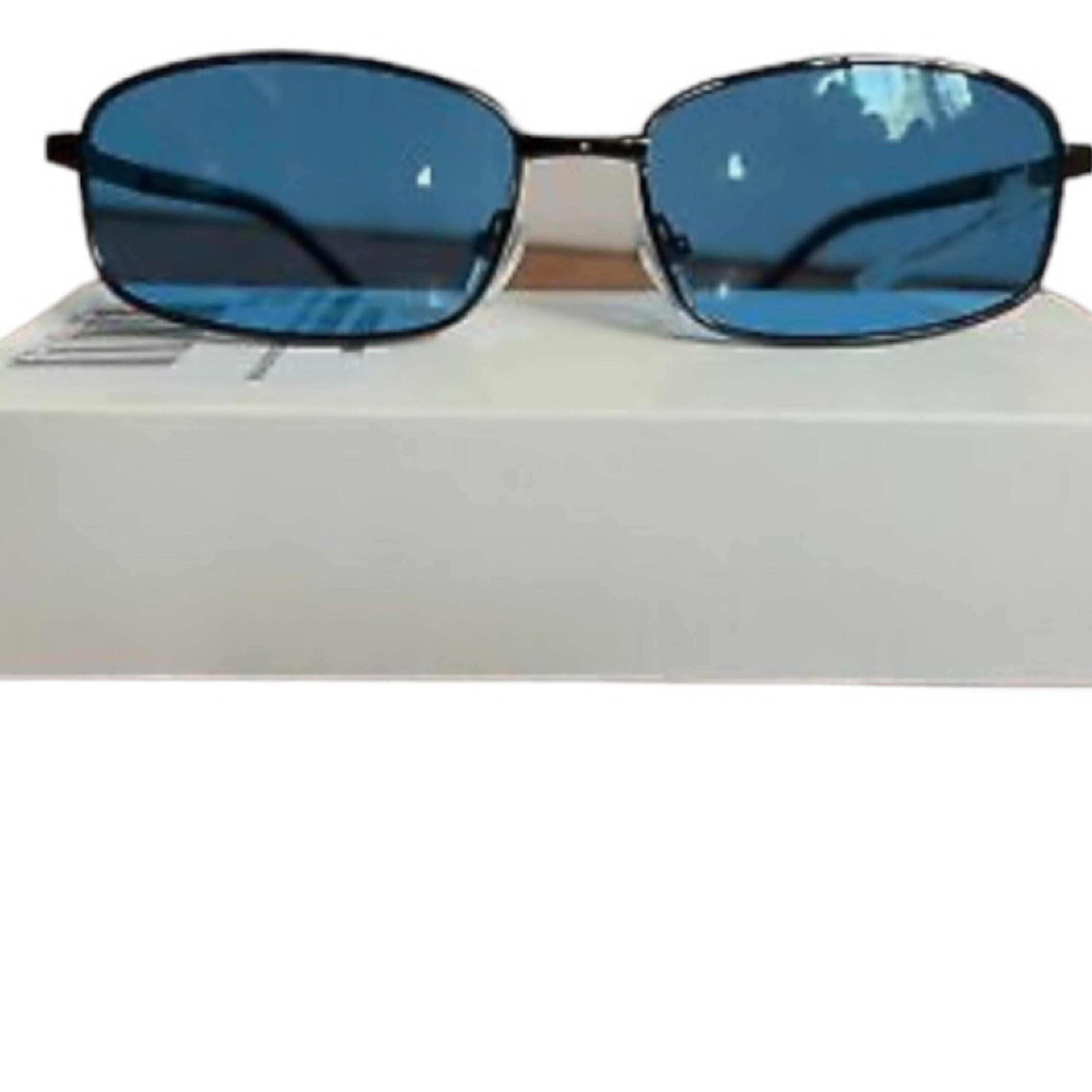 Nordstrom BP. 58mm Rectangular Wire Blue Lense Sunglasses NEW