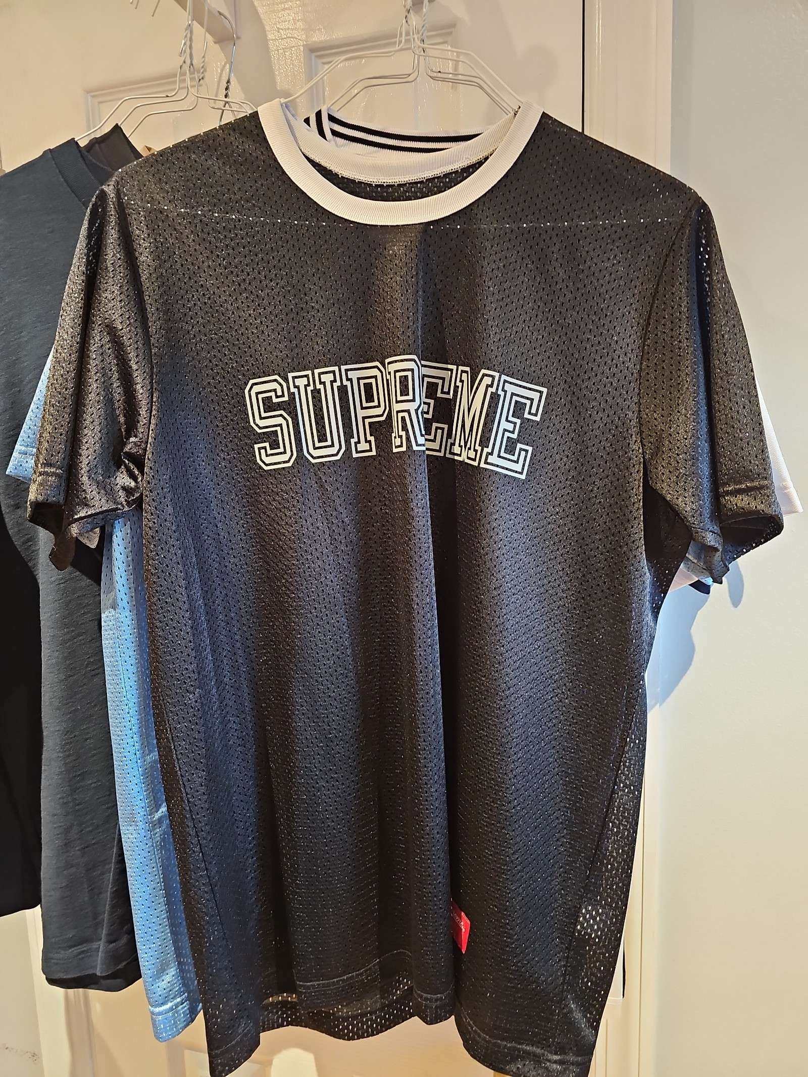 Supreme Black Large Mesh Lightweight Tee