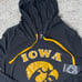 New Sz LG Women’s Iowa Hawkeyes Colosseum Hooded Long Sleeve Shirt Black/Gold