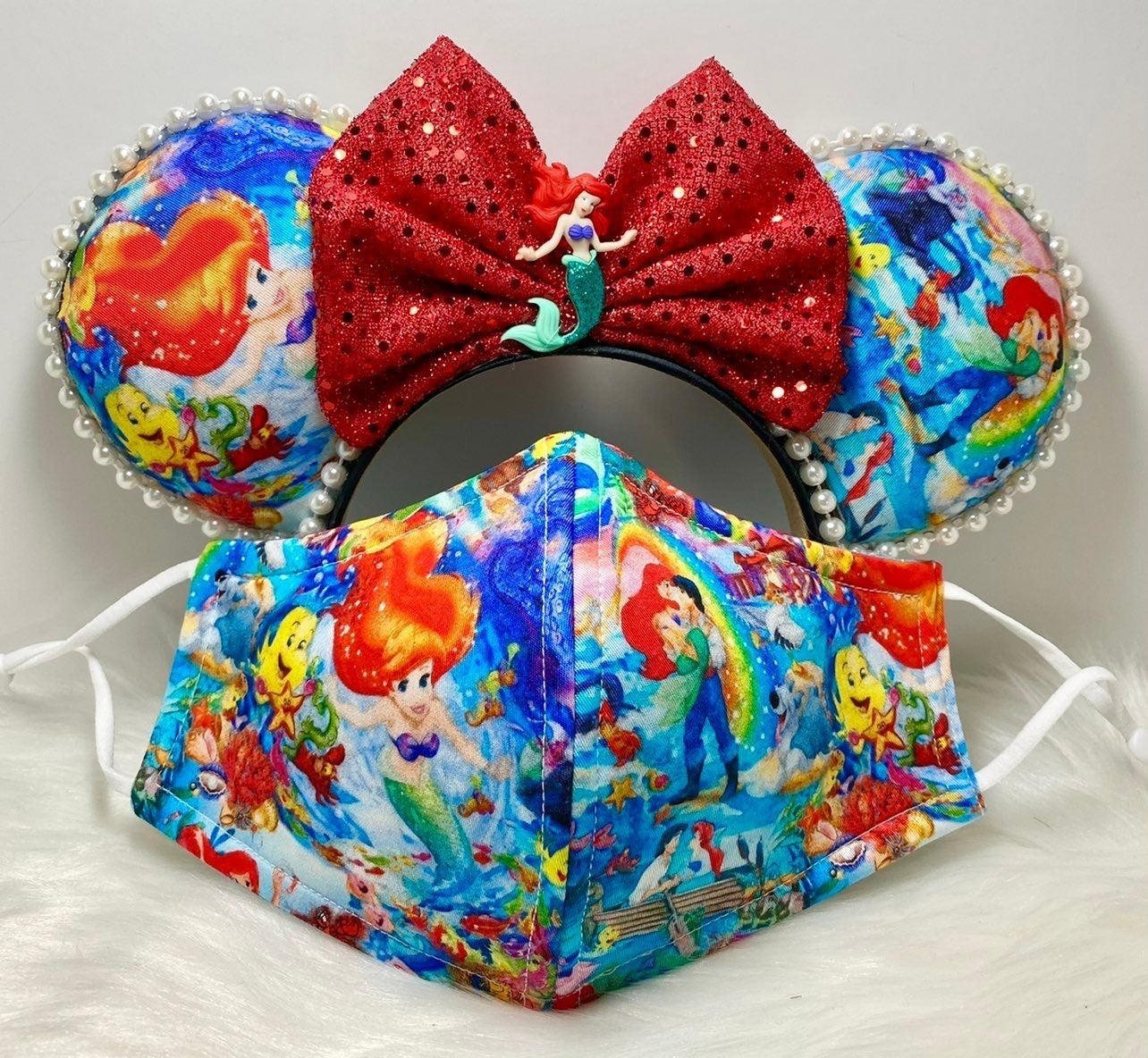 Ariel Little Mermaid ears and mask adult
