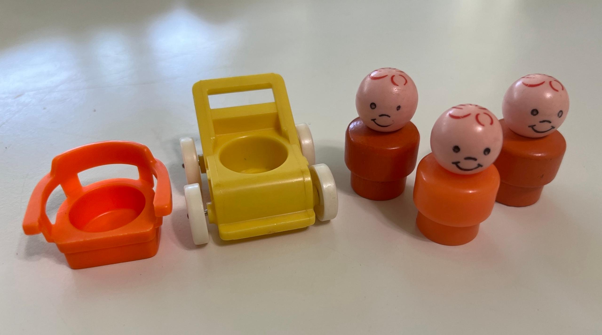 Vintage fisher price Little People stroller and chair