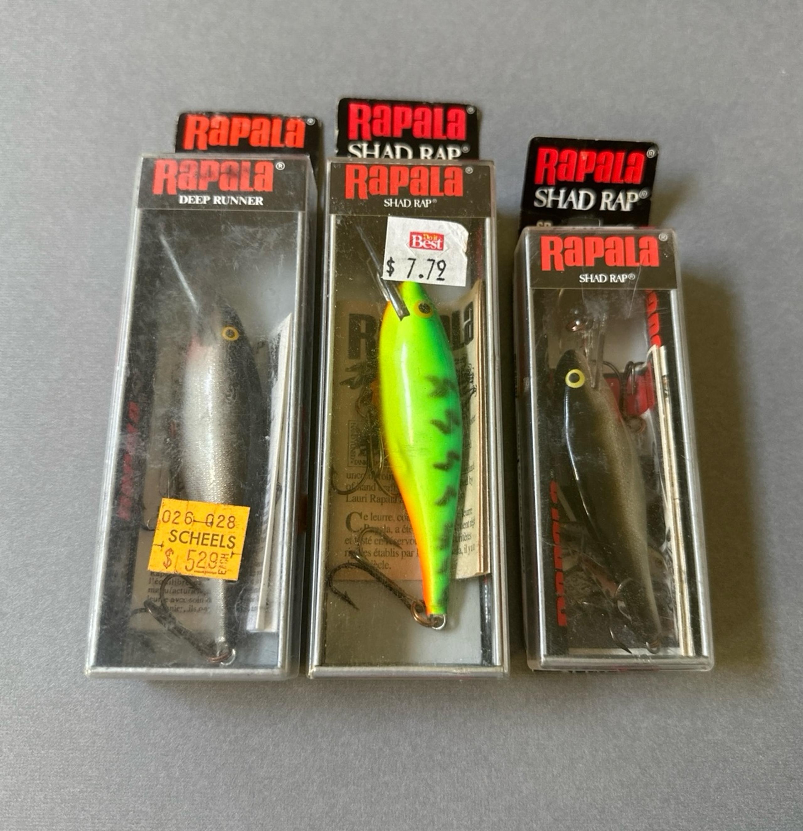 NOS Assorted Rapala Shad Rap Crankbait Fishing Lures (Lot of 3)