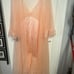 SEXY VTG LANIQUE SATIN CHEMISE SHEER CHIFFON Peach 4x 30-32 Peignoir New Pink