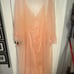 SEXY VTG LANIQUE SATIN CHEMISE SHEER CHIFFON Peach 4x 30-32 Peignoir New Pink