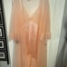 SEXY VTG LANIQUE SATIN CHEMISE SHEER CHIFFON Peach 4x 30-32 Peignoir New Pink