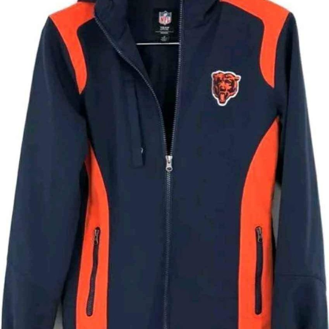 NFL NAVY BLUE/ ORANGE CHICAGO BEARS JACKET Coat - Women Size M or Men S