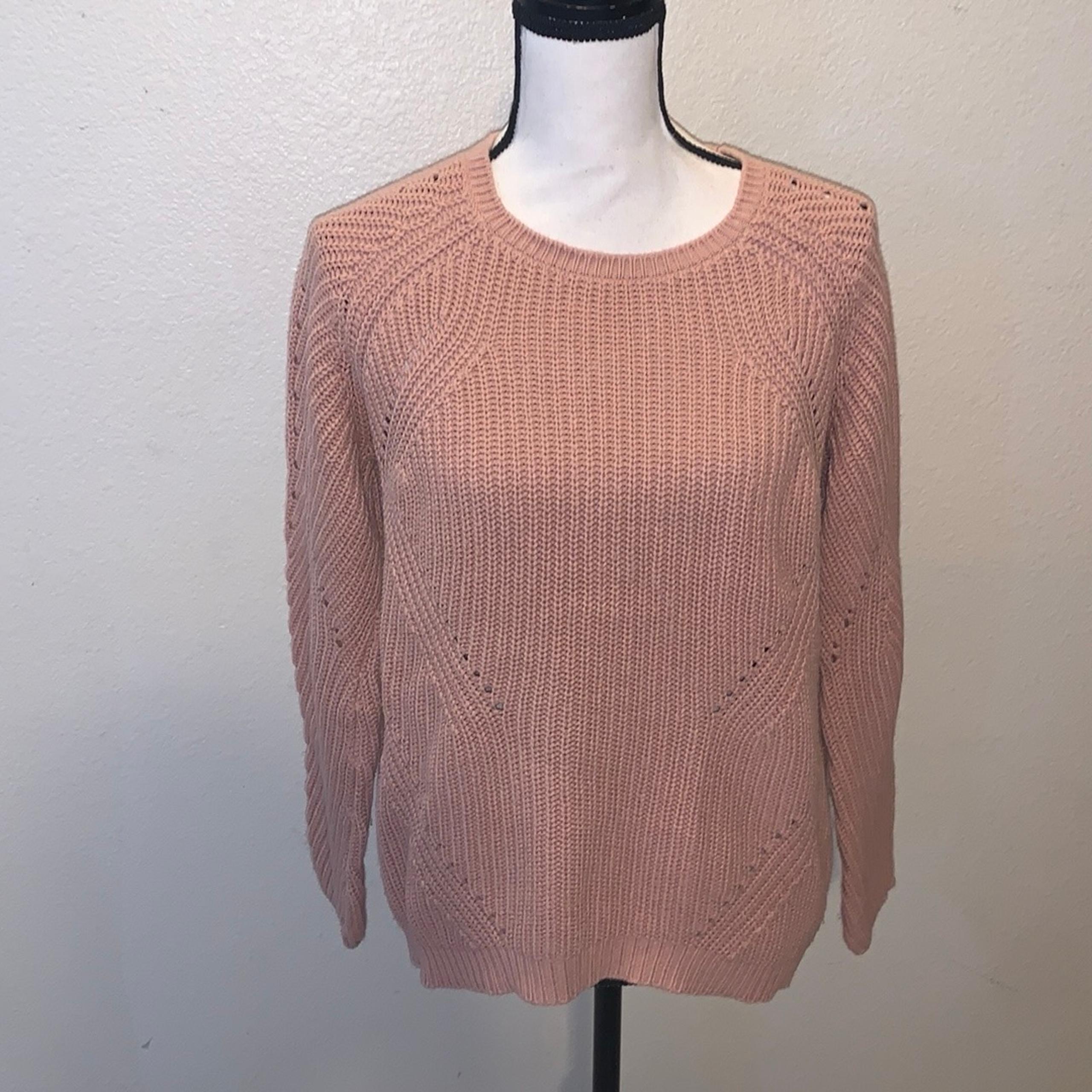 Workshop Republic Clothing Pink Crewneck Knit Sweater