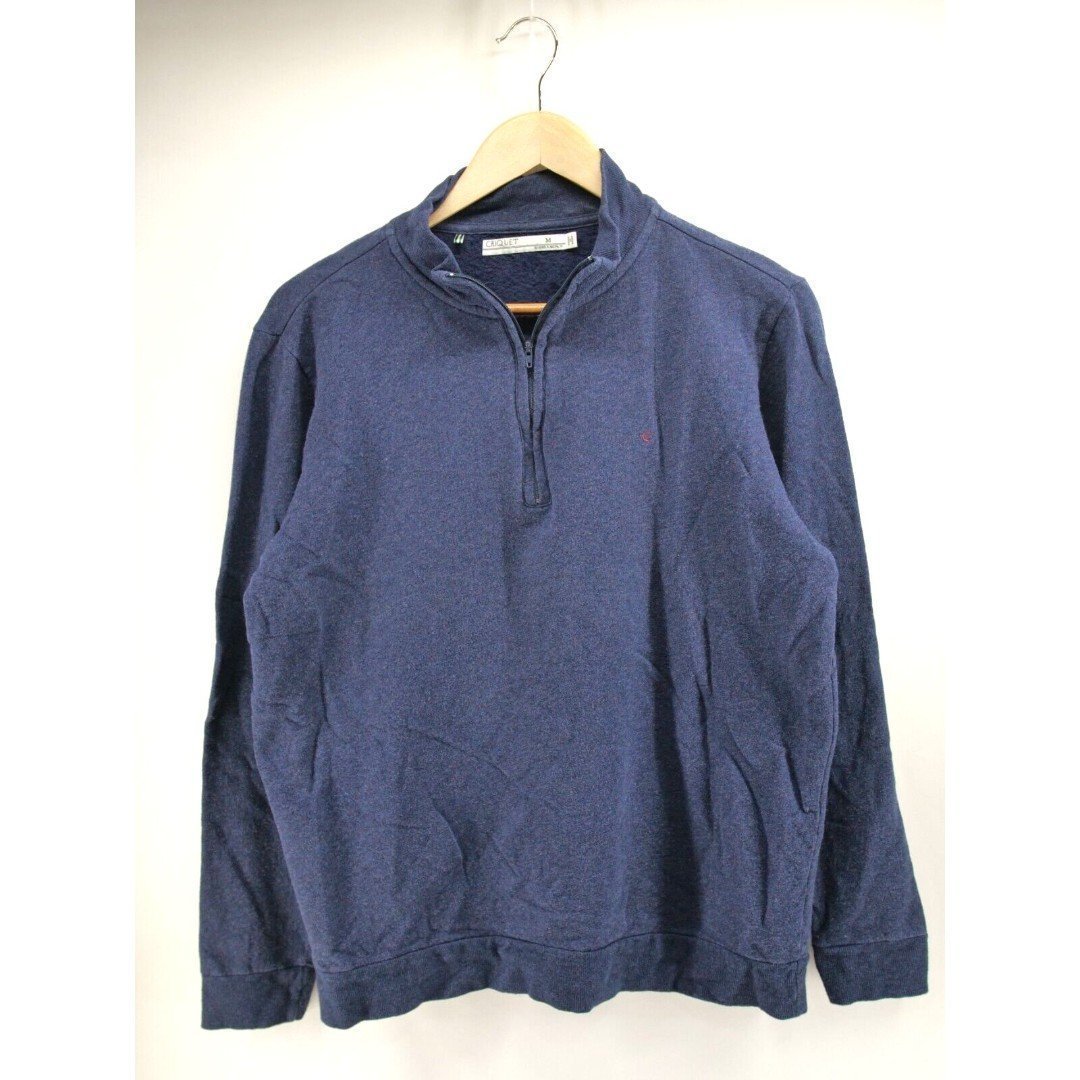 Criquet 1/4 Zip Shirt Mens Medium Blue The Golf Club Hunting Cotton Long Sleeve