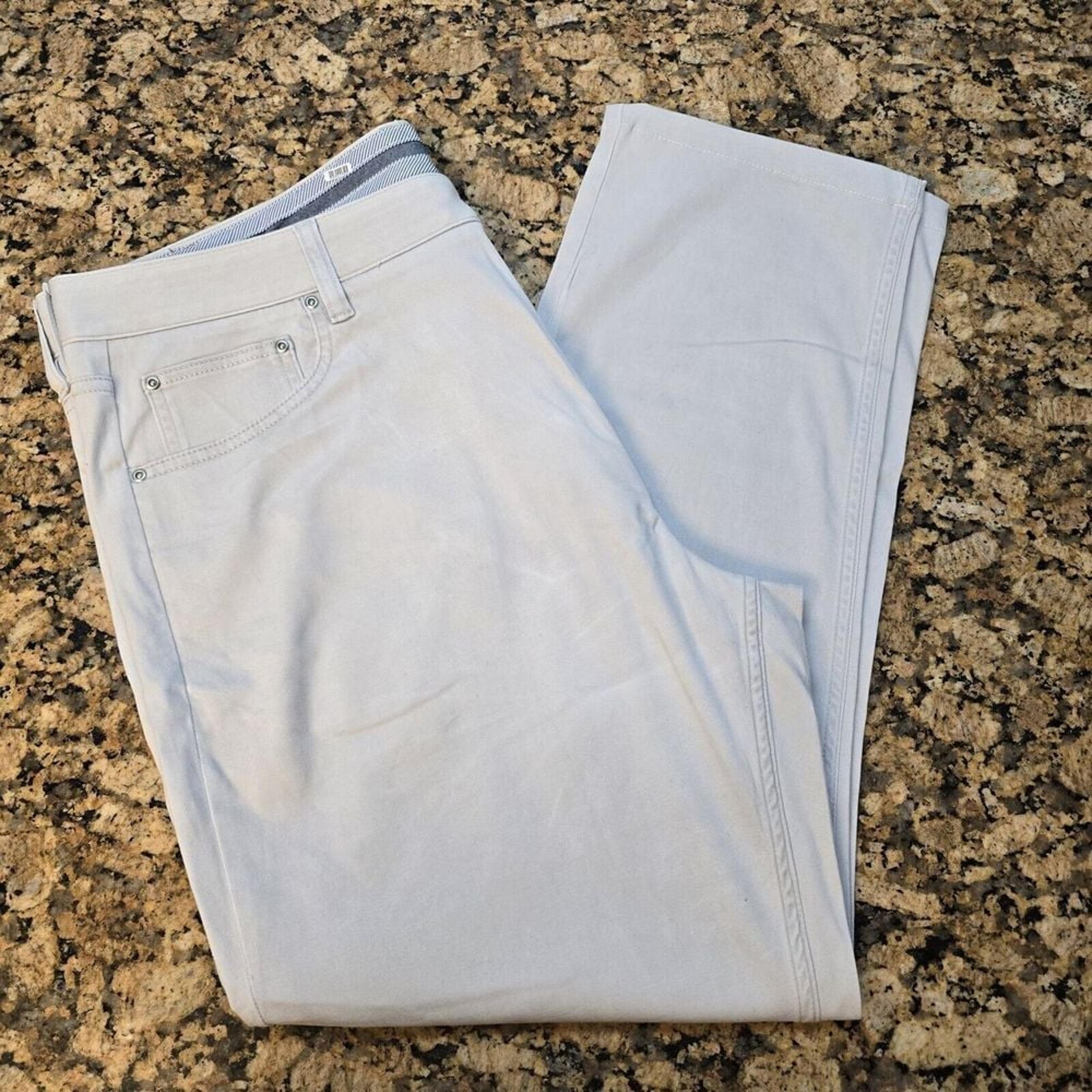 Vineyard Vines Leeward Lux 5 Pocket Mens Size 38x27 Khaki Pants Straight Fit