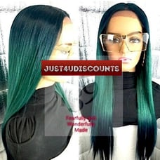 green blue ombre lacefront