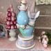 HTF NEW LARGE Mad Hatter Bunny balancing a Easter egg and teacups