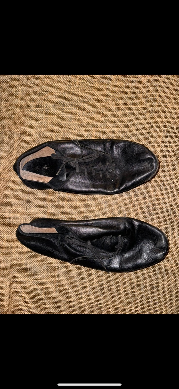 Vintage Italian Black leather and suede ballet flat il